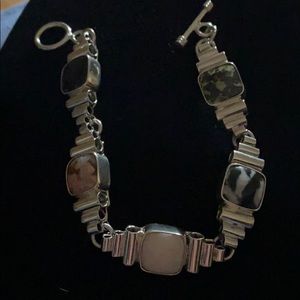 Genuine Stone Sterling Silver Bracelet